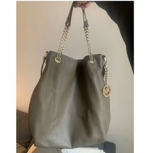 Michael Kors Olive Green‎ Tote Bag double Handles leather